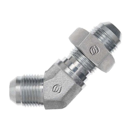 Brennan Industries 32MJ-32MJ Blkhd 45 Deg Elb Frg With Lock Nut 2702-LN-32-32-FG